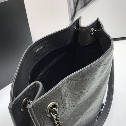 Yves Saint Laurent Niki Medium Shopping Bag Gray