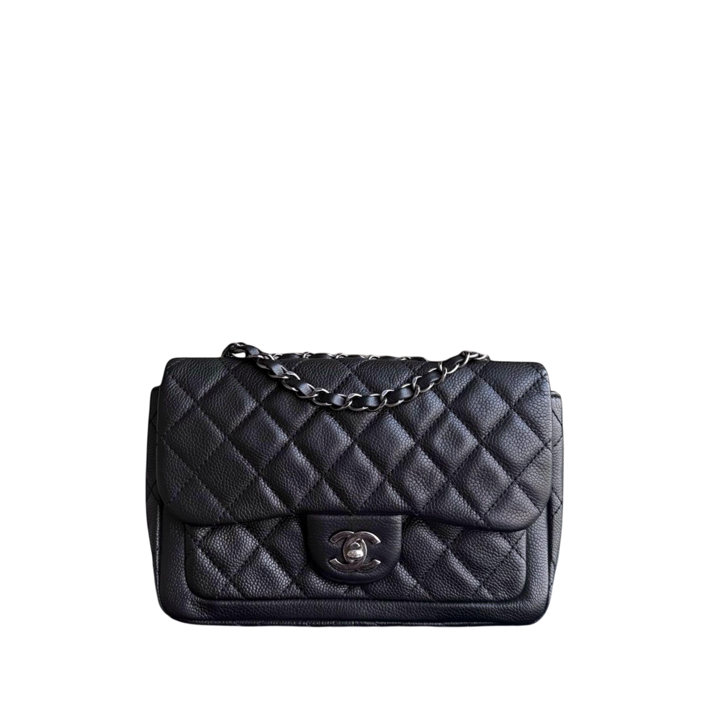 Chanel Seasonal Flap - 24CM Caviar Grained Calfskin Black Silver Hardware Series 18