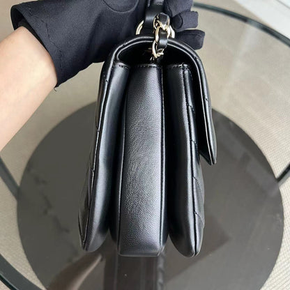 Trendy CC Small 25CM Chevron Lambskin Black Golden Hardware Series 26