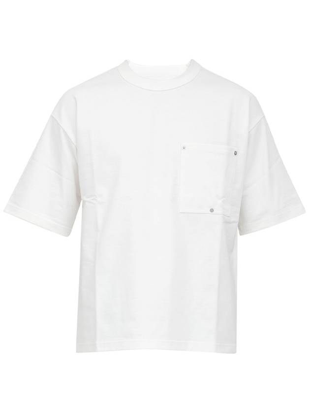 Luxury Bottega Veneta Rivet Pocket Detail Short Sleeve T-Shirt White