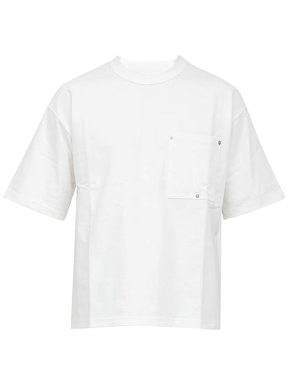 Luxury Bottega Veneta Rivet Pocket Detail Short Sleeve T-Shirt White