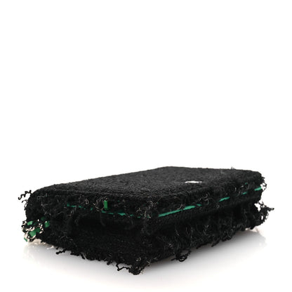 Tweed Fringe Wallet On Chain WOC Black Green