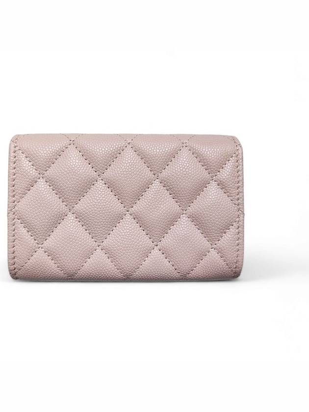 CC Logo Diamond Card Wallet Light Light Pink Chanel