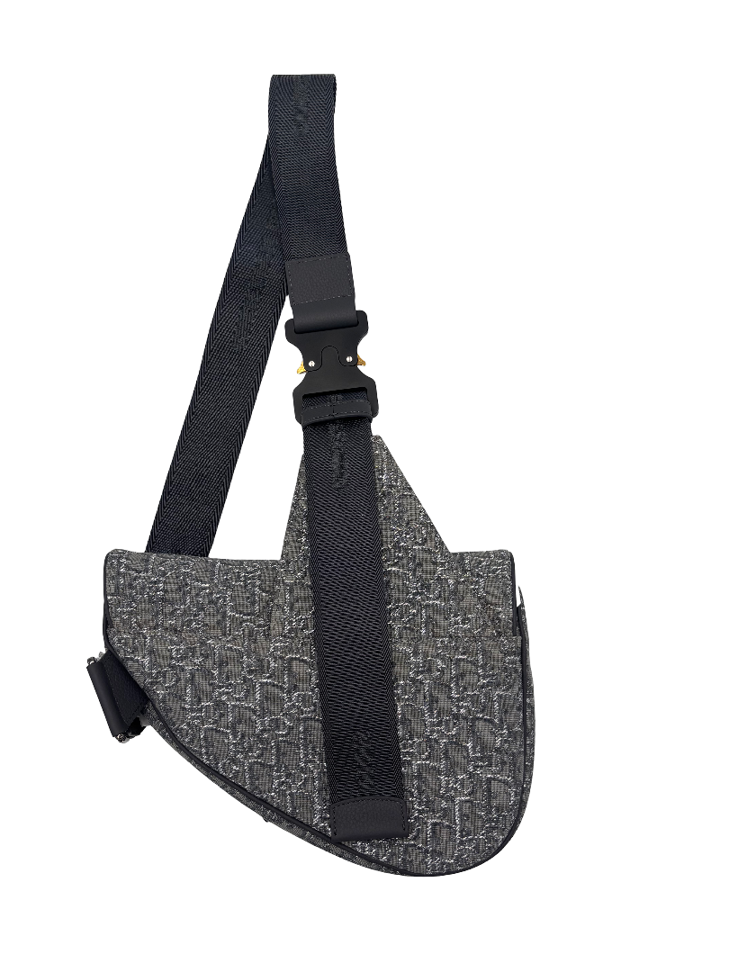 Christian Dior Saddle Crossbody Bag Oblique Canvas Gray Canvas Crossbody Bag Bag ()