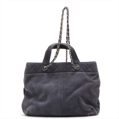 Chanel Coco Suede 2WAY Handbag Pearl Silver  17th
