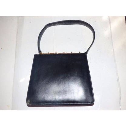 Gucci Black Leather Kelly Style W Bold Gold Hardware, Shoulder Bag