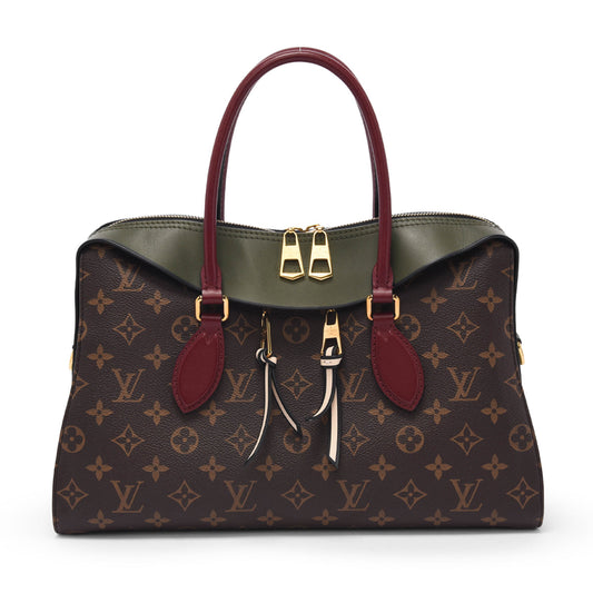 Louis Vuitton Khaki & Burgundy Monogram Canvas Tuileries Bag