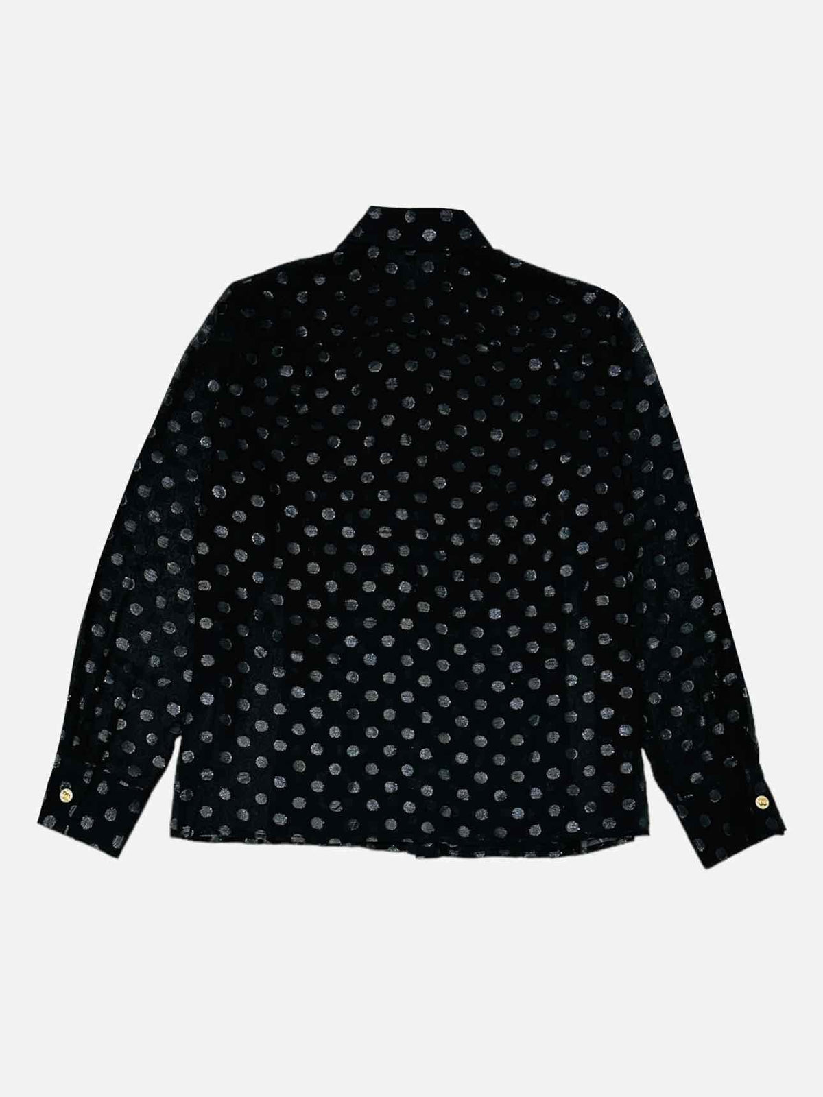 CHANEL 2023 Black Polka Dot Top & Pants Outfit
