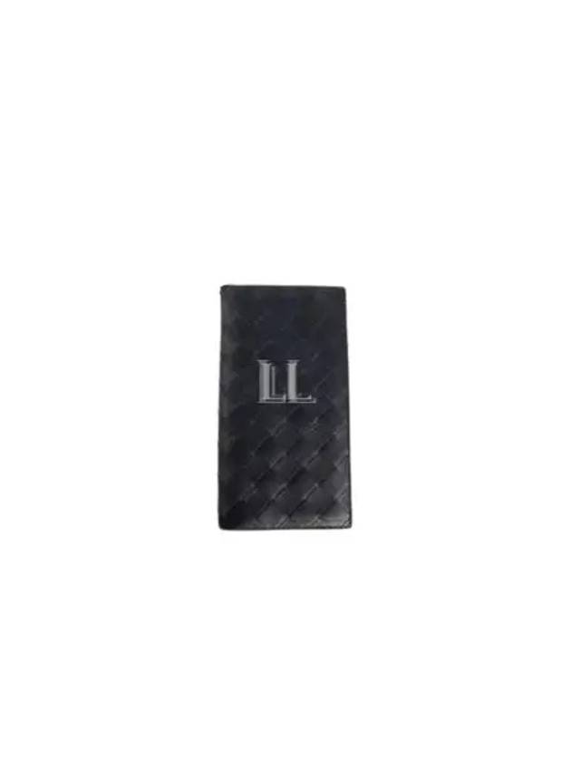 Luxury Bottega Veneta Intrecciato Slim Long Wallet Black