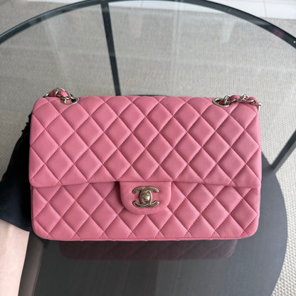 Chanel Classic Flap Medium Valentine Edition - 25CM Quilted Lambskin Sakura Pink Gold Hardware Series 19