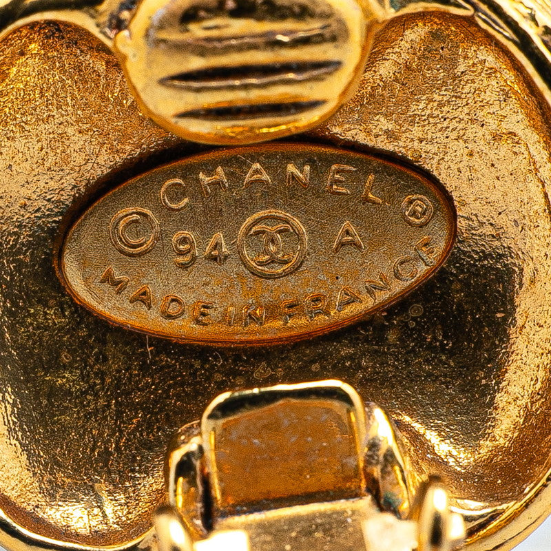 Chanel Gold Plated Coco Mark Vintage Earrings 94A