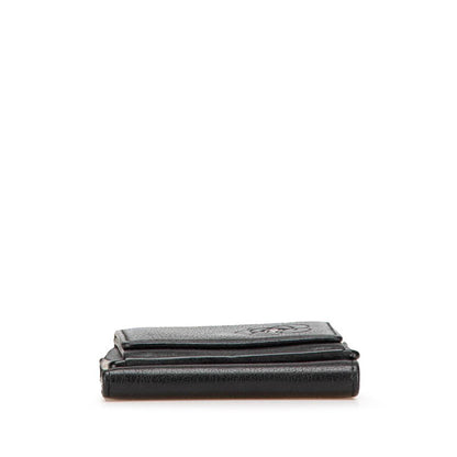 Chanel Camellia Coco Mark Lambskin Trifold Wallet