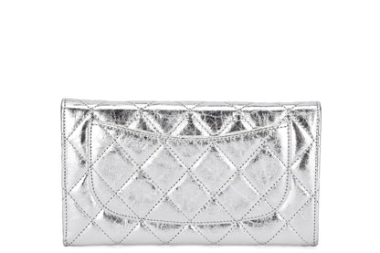 Chanel 2.55 Reissue Metallic Silver Fold Long Wallet (1187xxxx), with Box, no Dust Cover