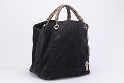 LOUIS VUITTON WHISPER WITH PYTHON SKIN HANDLE (M95811) (FL2058) GM SIZE, KOHL MONOGRAM EMBOSSED SUEDE, WITH DUST COVER