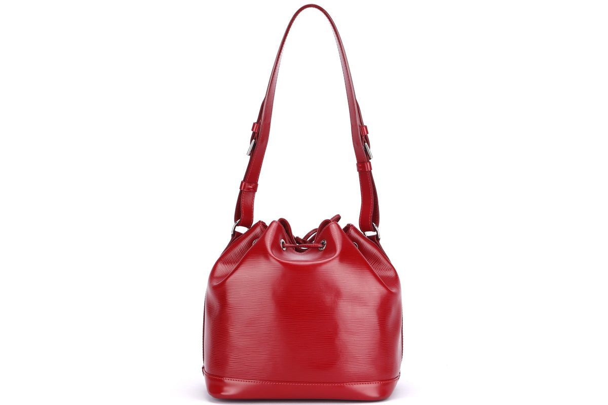 Louis Vuitton Petit Néonoé Red Epi Leather Bucket Bag (TJ1183), Silver Hardware, with Dust Cover
