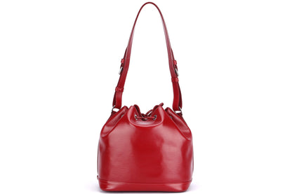 Louis Vuitton Petit Néonoé Red Epi Leather Bucket Bag (TJ1183), Silver Hardware, with Dust Cover