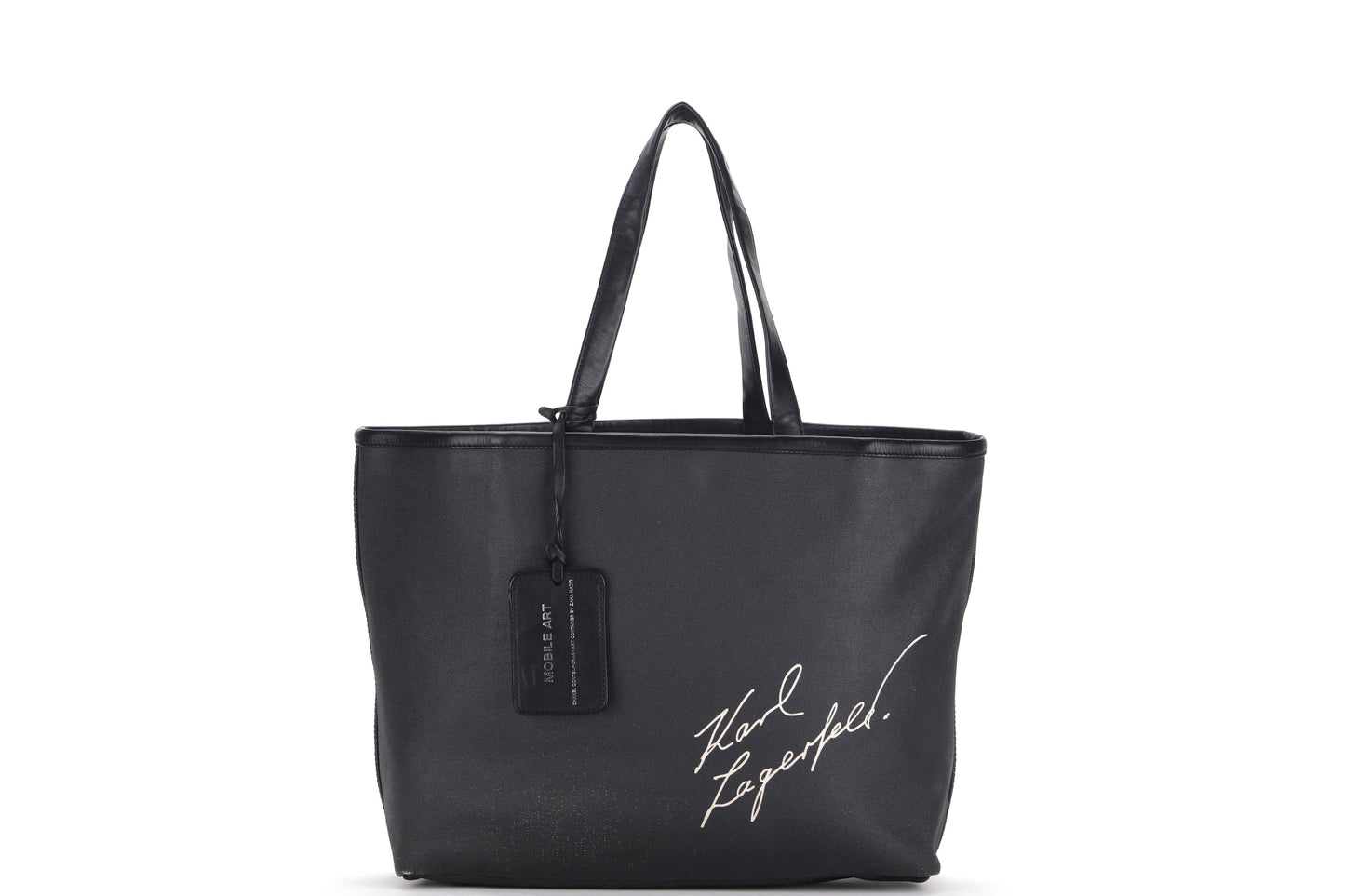 CHANEL KARL LAGERFELD LE MOBILE ART BLACK COATED CANVAS TOTE (1257xxxx), WITH , NO DUST COVER
