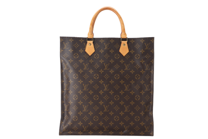 LOUIS VUITTON SAC PLAT TOTE HAND (MI1920) MONOGRAM BROWN GOLD HARDWARE NO DUST COVER