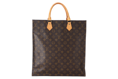 LOUIS VUITTON SAC PLAT TOTE HAND (MI1920) MONOGRAM BROWN GOLD HARDWARE NO DUST COVER