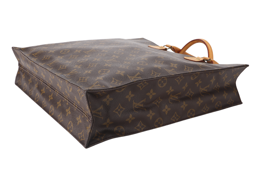 LOUIS VUITTON SAC PLAT TOTE HAND (MI1920) MONOGRAM BROWN GOLD HARDWARE NO DUST COVER