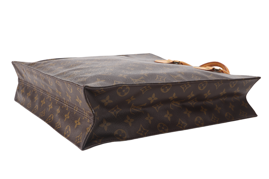 LOUIS VUITTON SAC PLAT TOTE HAND (MI1920) MONOGRAM BROWN GOLD HARDWARE NO DUST COVER
