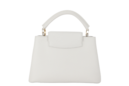 LOUIS VUITTON CAPUCINES BB TAURILLON LEATHER (M55832) GOLD HARDWARE WITH STRAPS AND DUST COVER