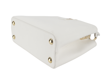 LOUIS VUITTON CAPUCINES BB TAURILLON LEATHER (M55832) GOLD HARDWARE WITH STRAPS AND DUST COVER