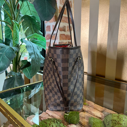 LOUIS VUITTON Neverfull MM Damier Ebene Cherry Tote