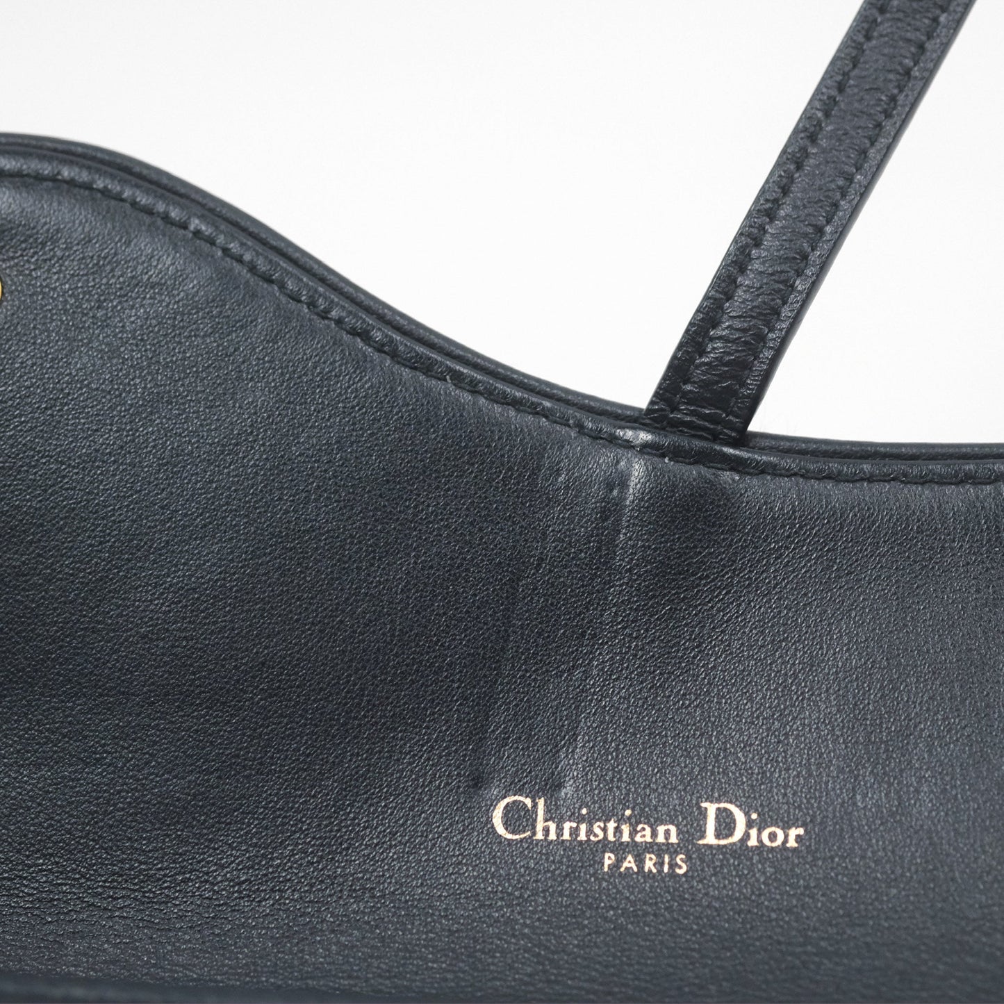 Christian Dior Saddle Wallet On Chain Navy Oblique Jacquard