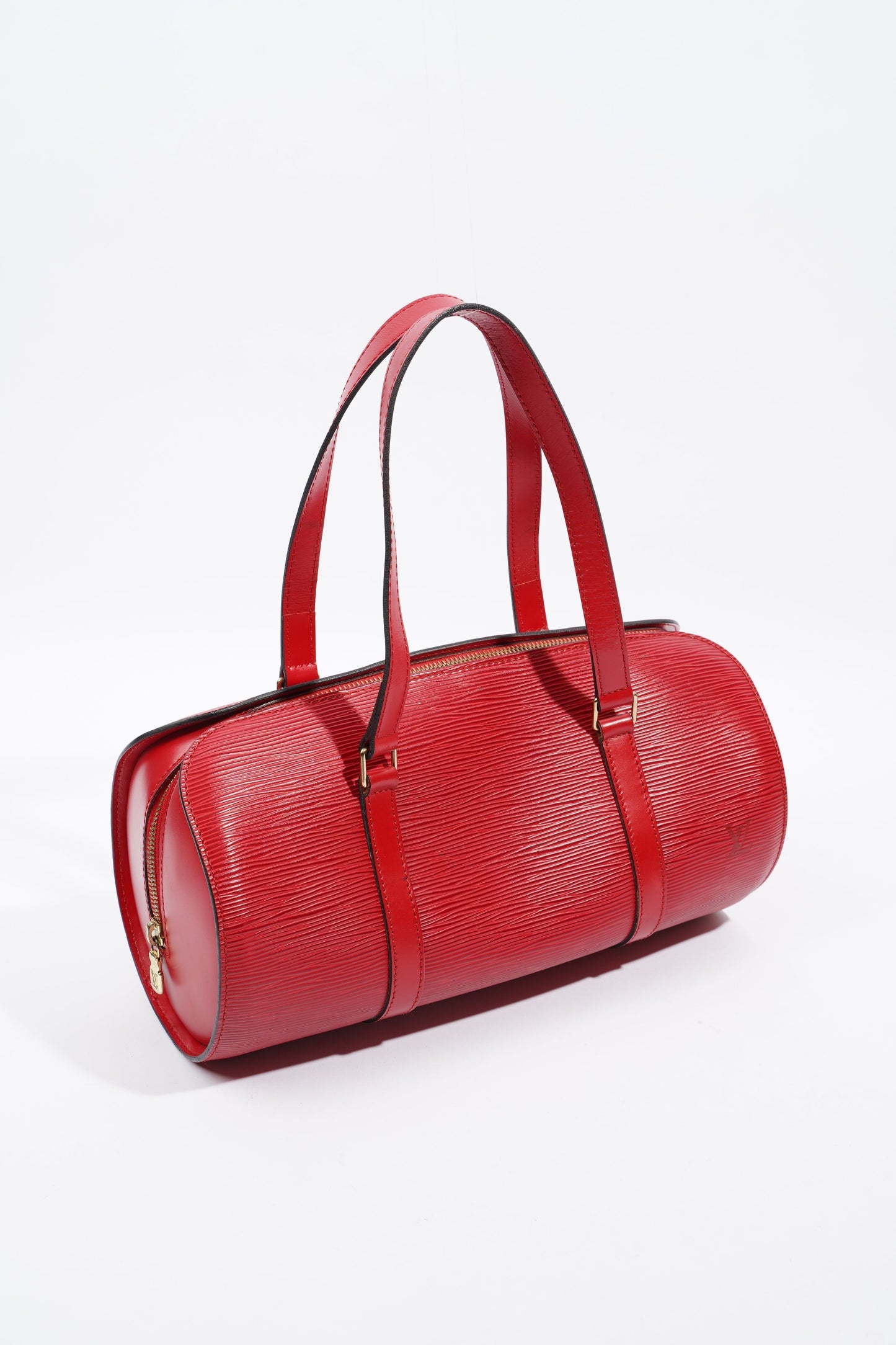 Louis Vuitton Soufflot Handbag Red Epi Leather