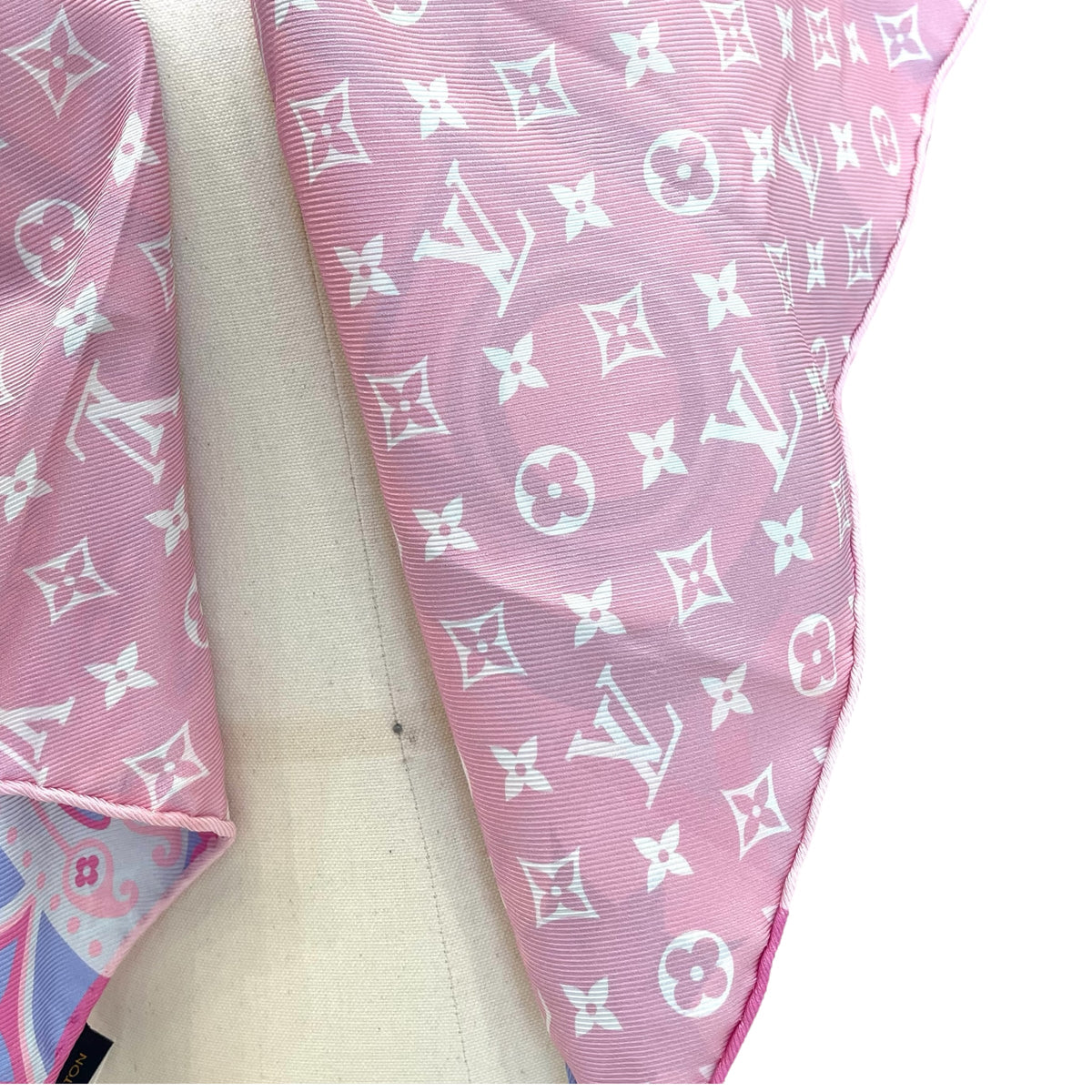 Louis-Vuitton Baby Pink Silk Scarf