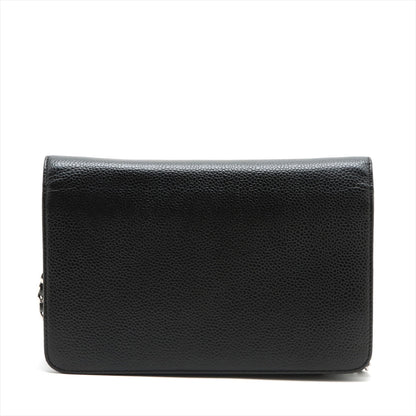 Chanel Coco Mark Caviar Black Wallet On Chain WOC