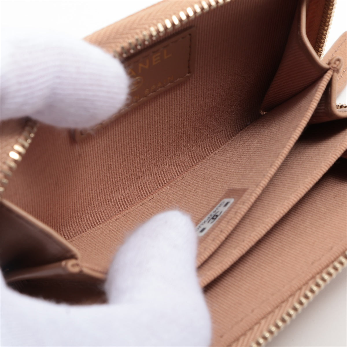 Chanel Zipper Caramel Card Case (microchipped)