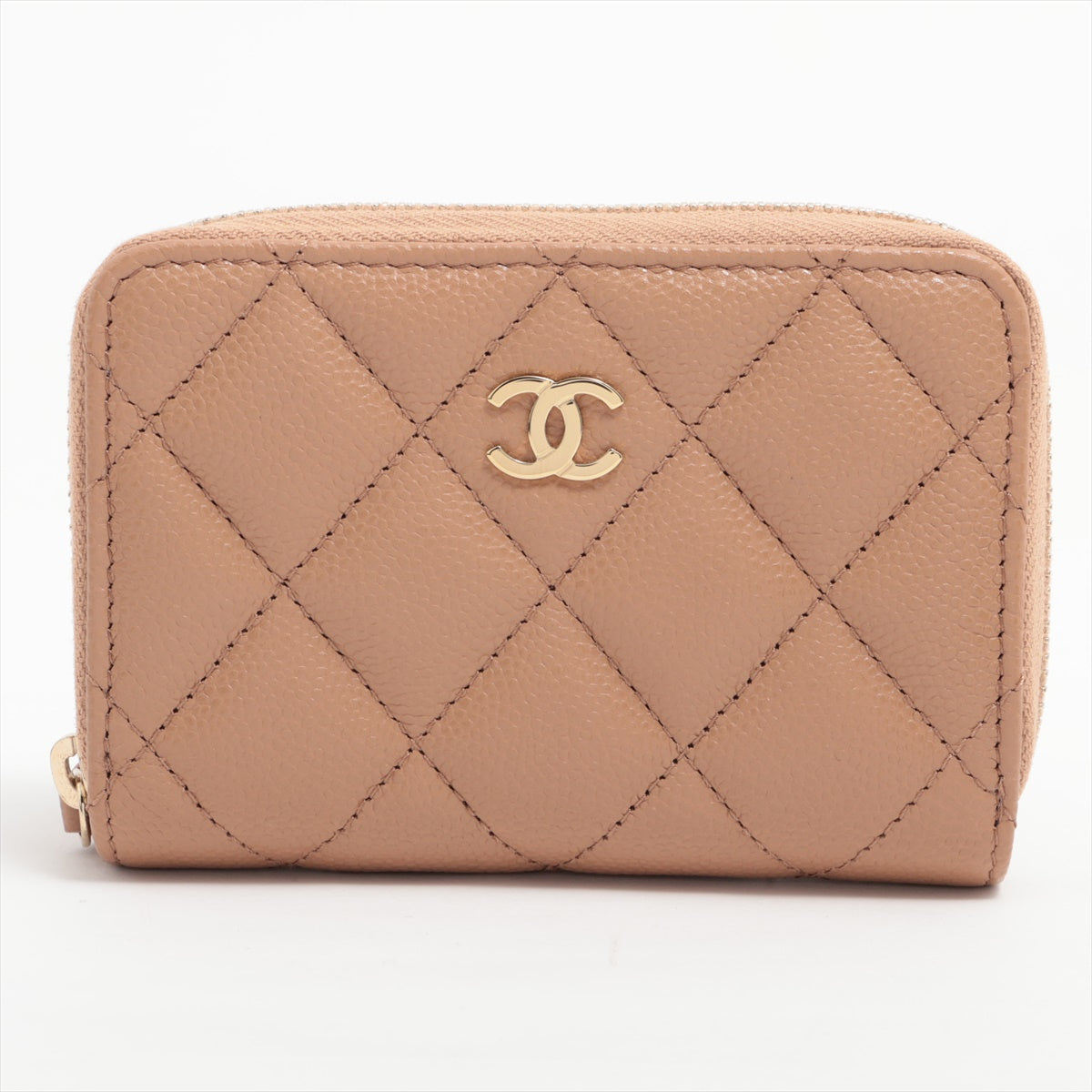Chanel Zipper Caramel Card Case (microchipped)