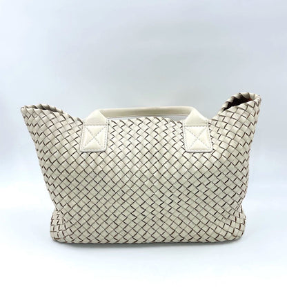 Bottega Veneta Cabat Tote Small/Medium Intreccio Cream White Leather and Suede Lining 32cm