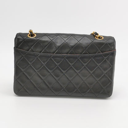 Chanel Classic Flap Vintage 1989 Black Lambskin Leather with 24k Gold Hardware