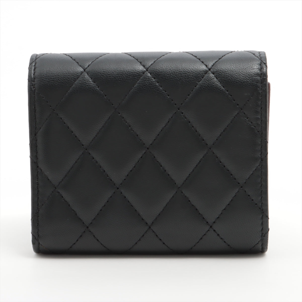Chanel Black Lambskin Compact Wallet - Series 22