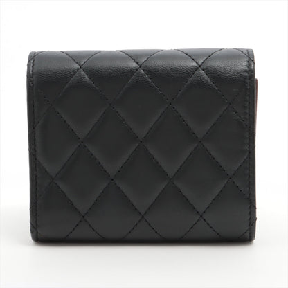 Chanel Black Lambskin Compact Wallet - Series 22