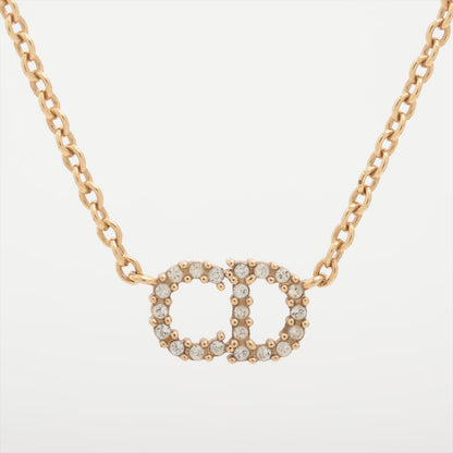 Christian Dior Clair D Lune CD Gold Rhinestone Necklace Costume Jewellery