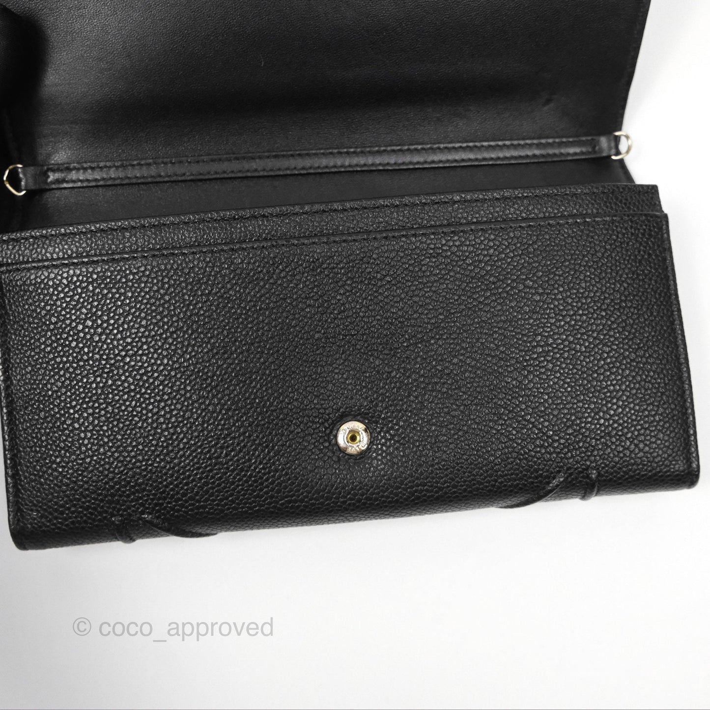 Christian Dior Diorama Croisiere Chain Wallet Black Grained Calfskin Gold Hardware