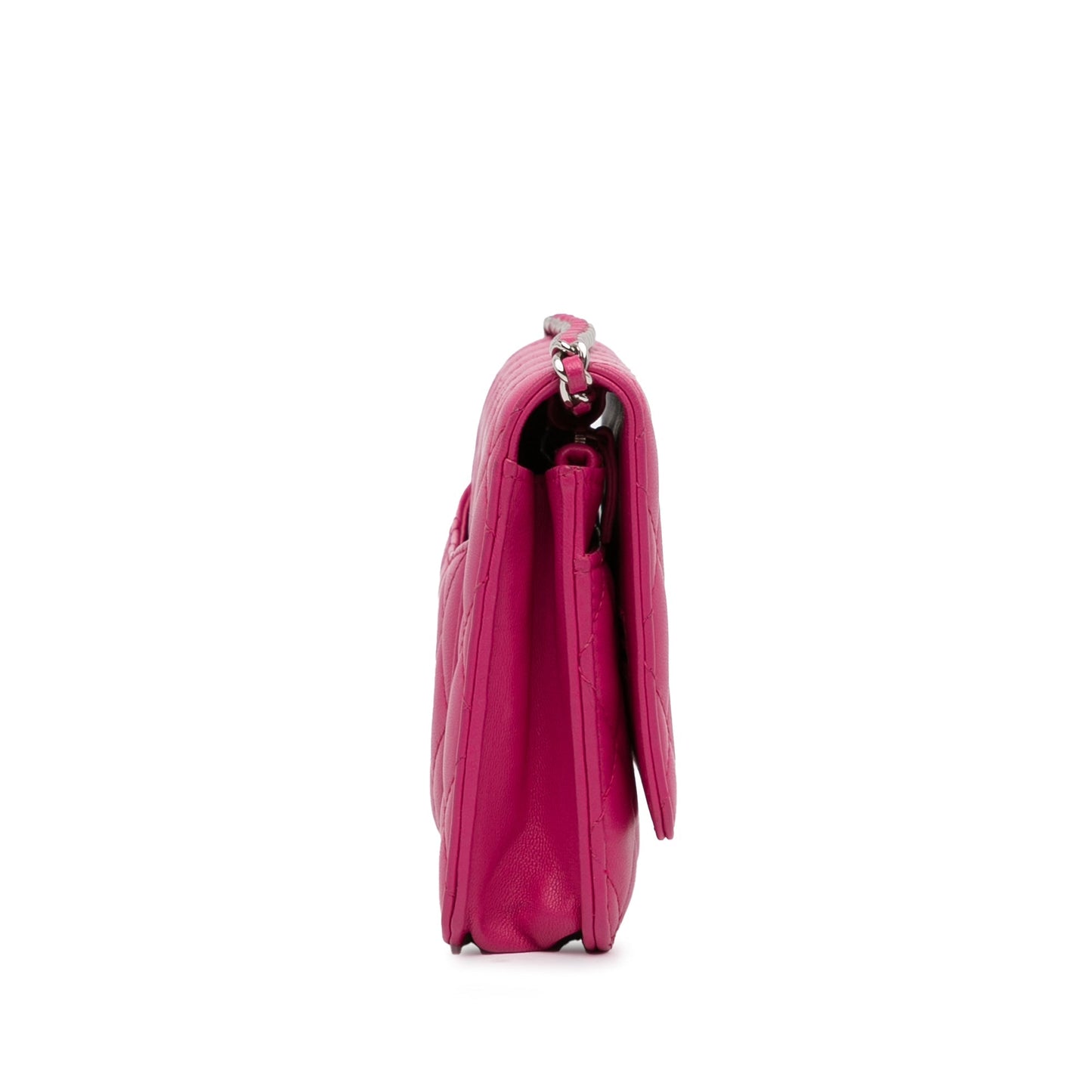 Pink Chanel Classic Lambskin Wallet on Chain Crossbody Bag