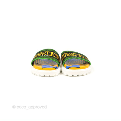 Dior Dway Slides Yellow Multicolor Size 37.5