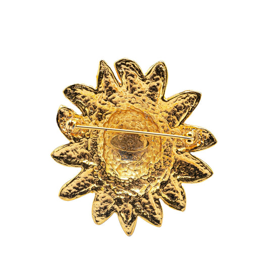 Gold Chanel Gold Plated Lion Pin Brooch