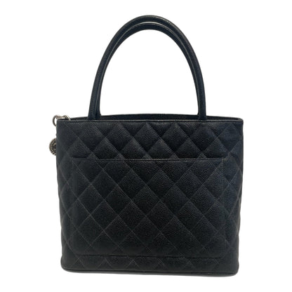 Chanel Hand Bag Leather BLK Quilted Caviar Tote