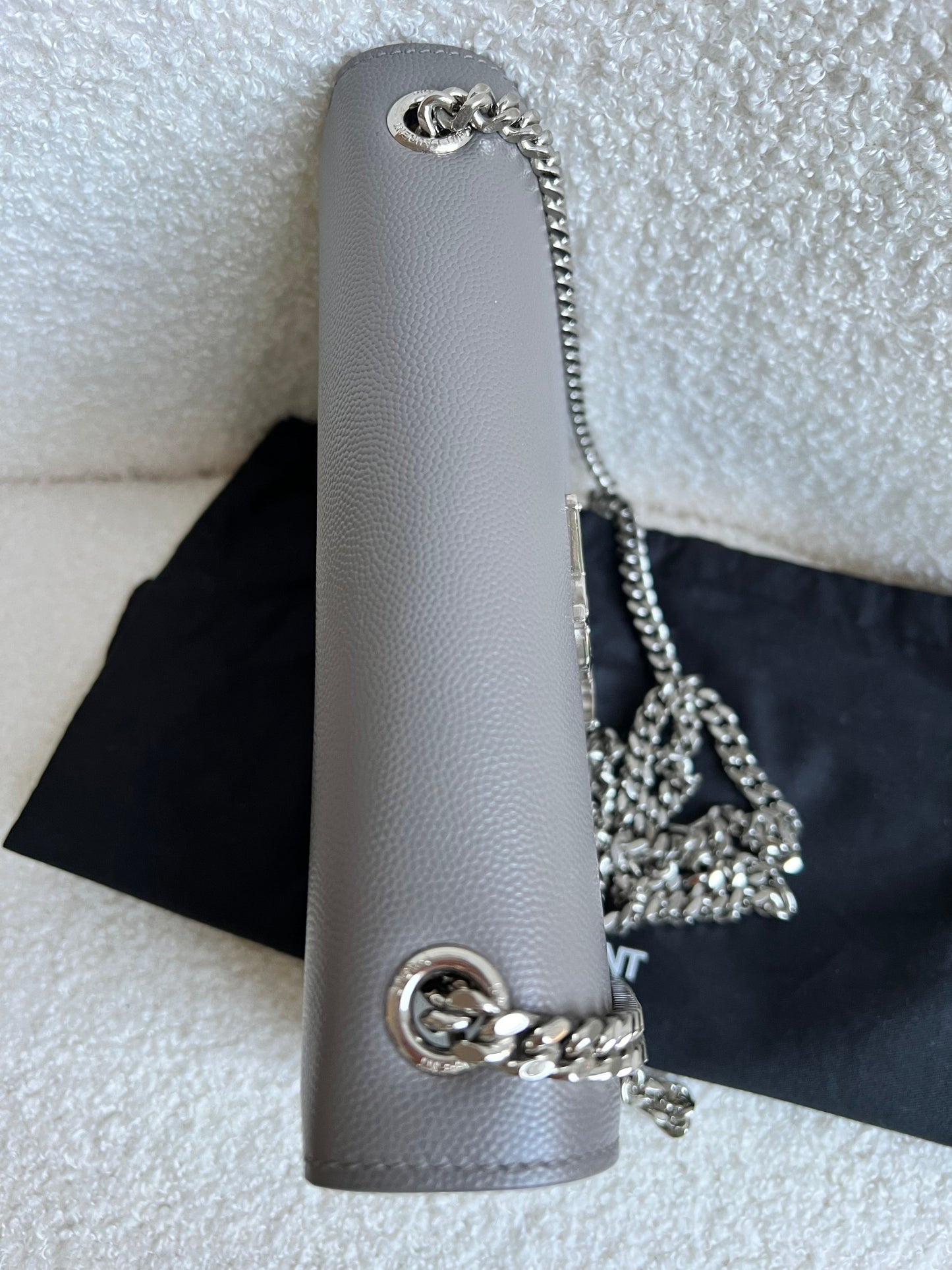 Yves Saint Laurent (YSL) Grey Small Kate with Silver Hardware