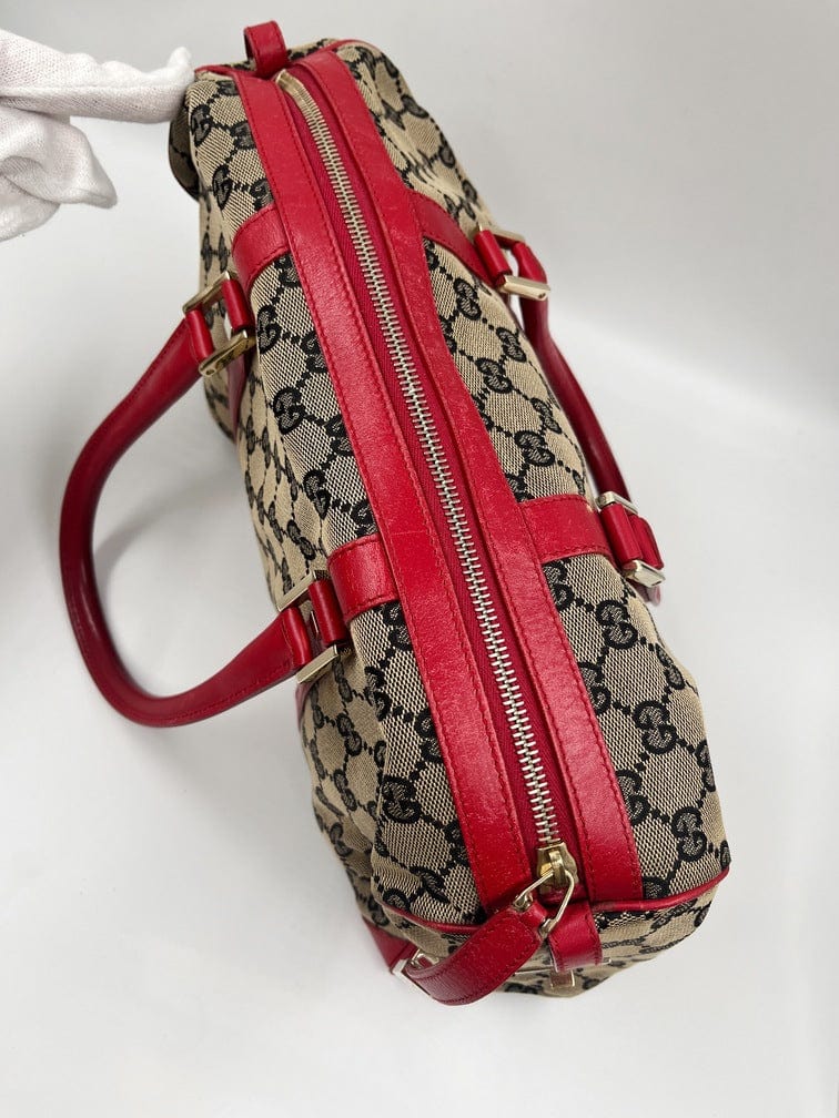 Vintage Gucci Abbey Boston Bag in GG Canvas