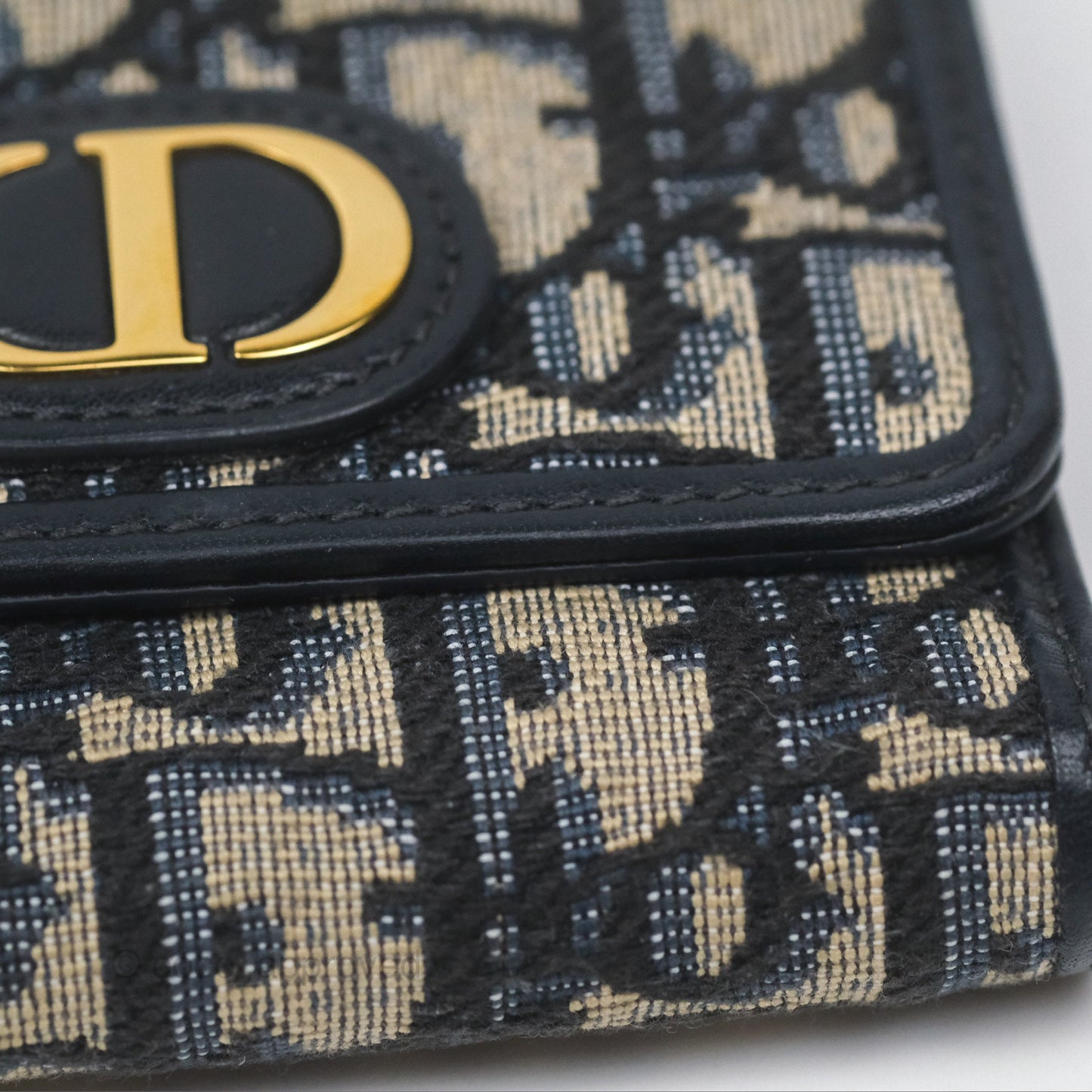 Christian Dior 30 Montaigne Blue Oblique Jacquard Wallet