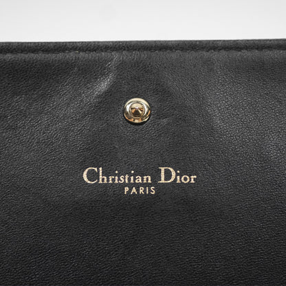 Christian Dior Diorama Croisiere Chain Wallet Black Grained Calfskin Gold Hardware