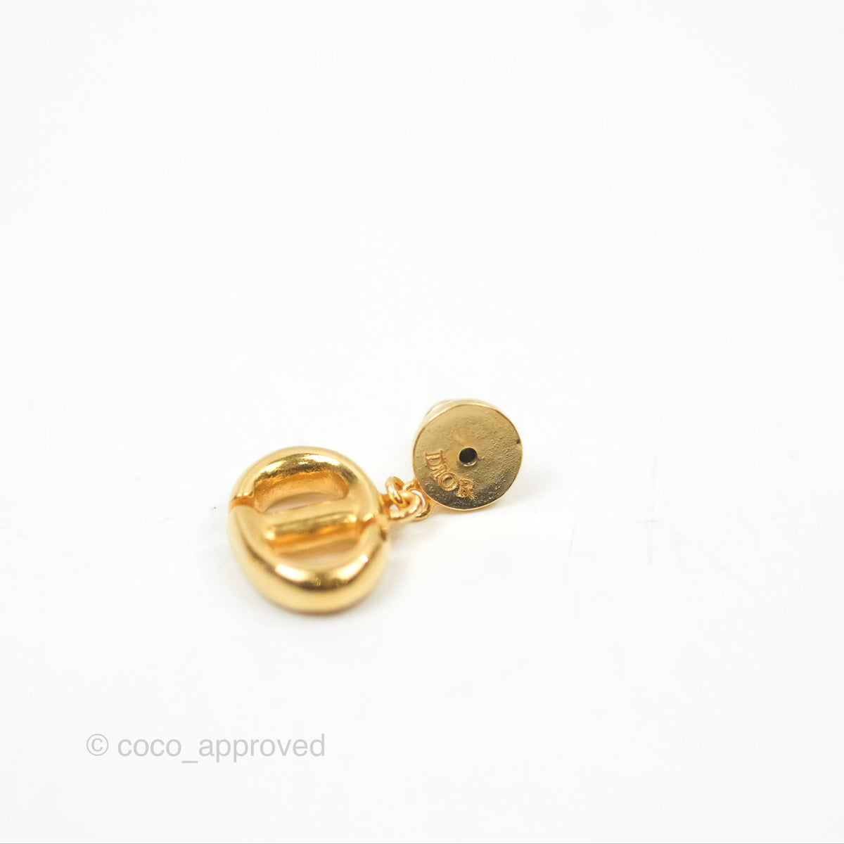 Dior CD Earrings Gold Tone