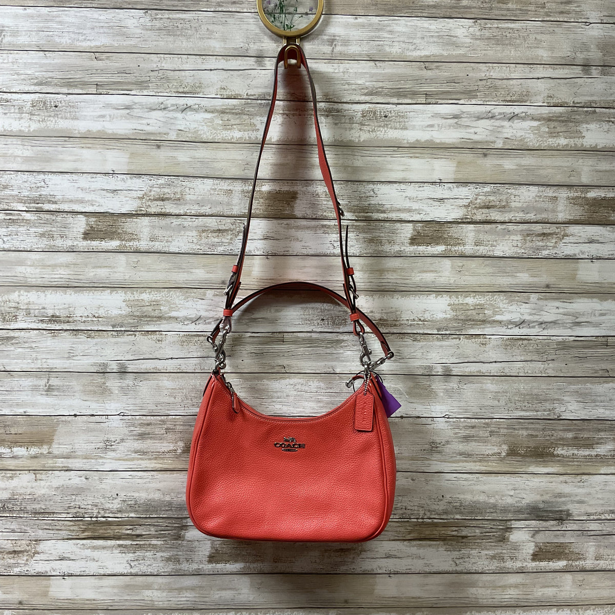 Handbag Designer By Coach In Coral, Size:Medium